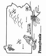 Pennsylvania Coloring State Outline Map States Pages Penn Pa Printables Usa Drawing William Printable Kids Sheets Back Maps Template Shape sketch template