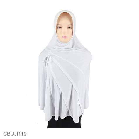 jilbab bergo putih lipit tali jumbo jilbab pashmina murah