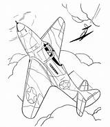 Fighter War Ww2 Plane Coloring Drawing Drawings Aircraft Pages Soldier Wwii Military Sheets Getdrawings Airacobra Go sketch template