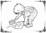 Bible Preschoolers Sweeping Enoch Lds Getcolorings Divyajanani sketch template