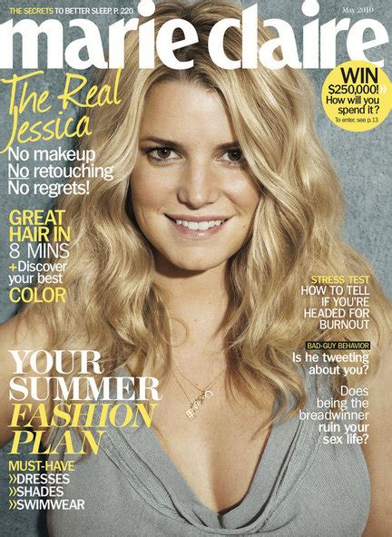 jessica simpson without makeup in marie claire tiki barber leaves