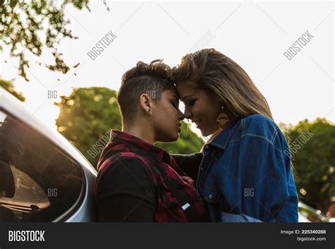 Lesbian Couple Kissing Image And Photo Free Trial Bigstock