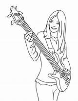 Bass Guitar Coloring Pages Getcolorings Drawing Double sketch template