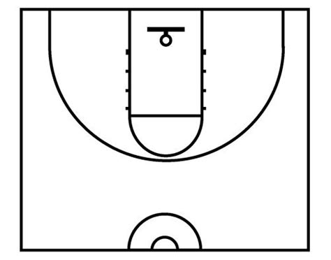 basketball  court diagrams printable clipart