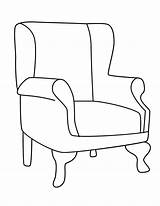 Chair Coloring Pages Chairs School Sofa Furniture Project Mother Para Colorear Colouring Dibujo Dessin Template Color Drawing Kids Digi Stamps sketch template