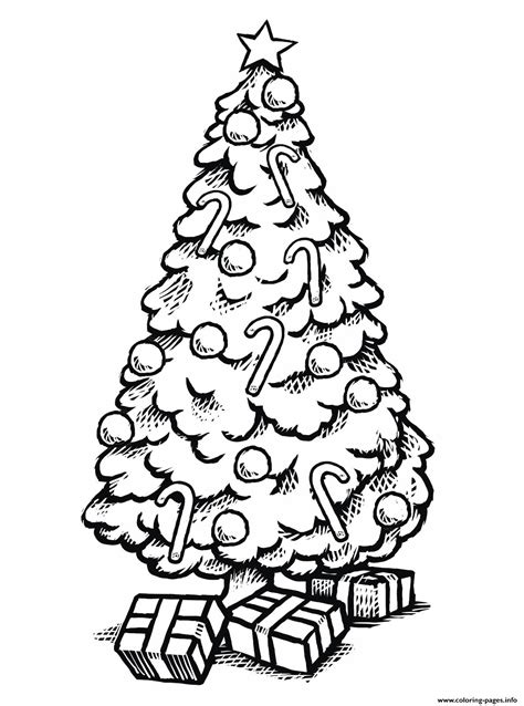 beautiful christmas tree  gifts coloring page printable