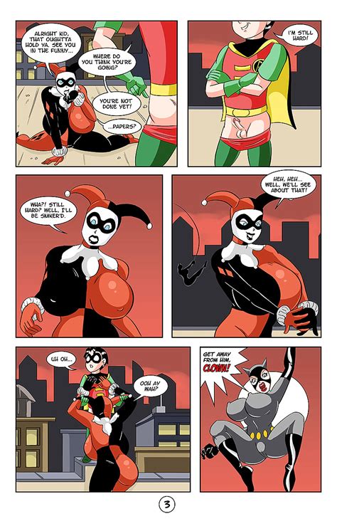 robin fucks catwoman and harley quin while batman is home