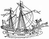Ships Coloring Pages Magellan Ferdinand Columbus Ship Trinidad Victoria Conception Discovery Synge Heritage History Victory Antonio San Book Weebly First sketch template
