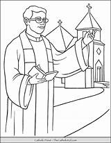 Priest Thecatholickid Drawing Colouring Sacraments Holy Alberto Hurtado sketch template