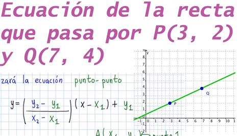 ecuacion de la recta que pasa por dos puntos youtube