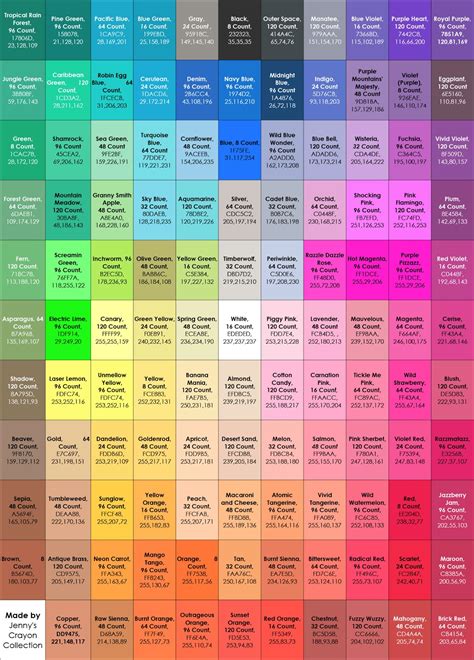list  core crayon colors crayola wiki fandom