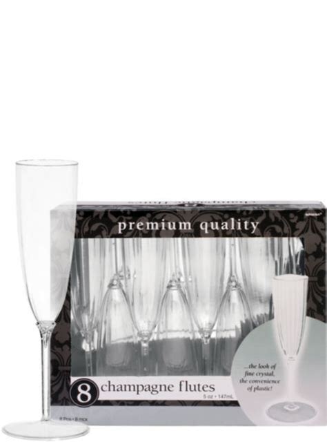 Clear Premium Plastic Champagne Flutes 8ct Party City Plastic