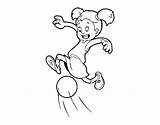 Football Girl Playing Coloring Coloringcrew sketch template