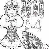 Fairy Snowflake Coloring Fairies Crafts Two Pheemcfaddell Pages Christmas Craft Puppets Called There sketch template
