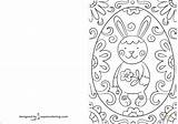 Easter Coloring Card Bunny Pages Printable Doodle Cards Happy Colorings sketch template