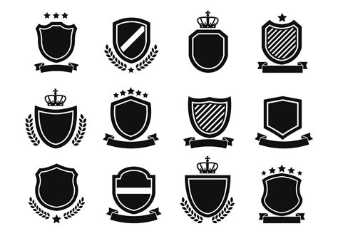 shield shapes vector   vector art stock graphics images