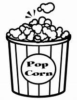 Popcorn Coloring Pages Pop Corn Clipart Movie Bowl Printable Box Kids Template National Color Print Sheets Theater January Kernel Book sketch template