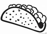 Taco Coloring Kids Printable Pages sketch template