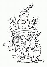 Birthday Coloring Pages 8th Happy Kids Cake Printables Colouring Wuppsy Cards Sheets Drawing Holiday sketch template