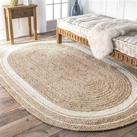 ft braided oval jute rug outdoor indoor rug etsy