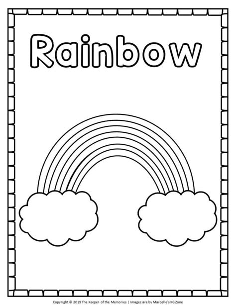 simple rainbow coloring pages  keeper   memories