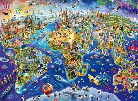colorful world map  wooden puzzle  pieces ersion jigsaw puzzle