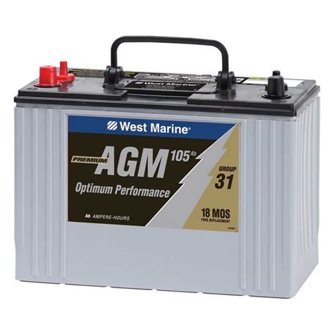 west marine group  dual purpose agm battery  amp hours west marine