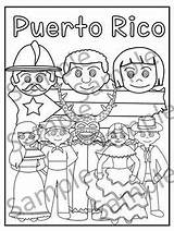 Rico Hispanic Dibujos Heritage Mapa Estudios Rican Escuela Trabajo Teacherspayteachers Instrumentos sketch template