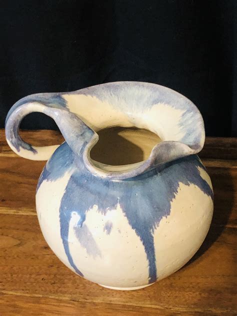 antique dutch pottery gouda regina holland jug  handle etsy uk