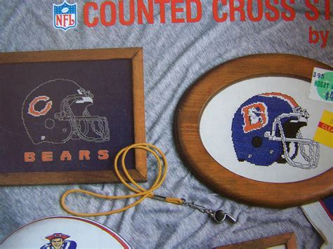1987 Nomis Nfl Cross Stitch Patterns Football Team Helmets And Logos