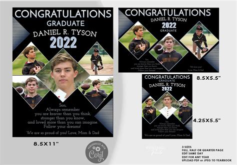 senior yearbook ads  parents editable year book design etsy