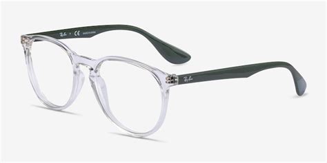 ray ban rb7046 round clear green frame glasses for women eyebuydirect