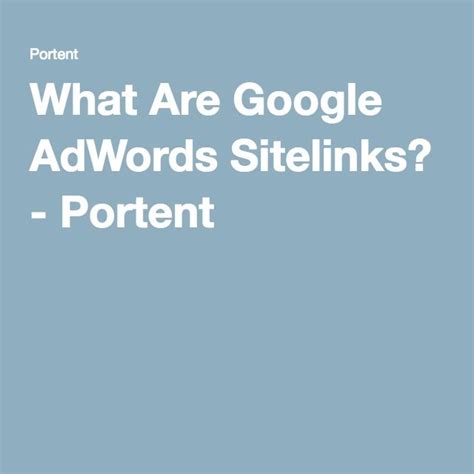 sitelinks        google adwords