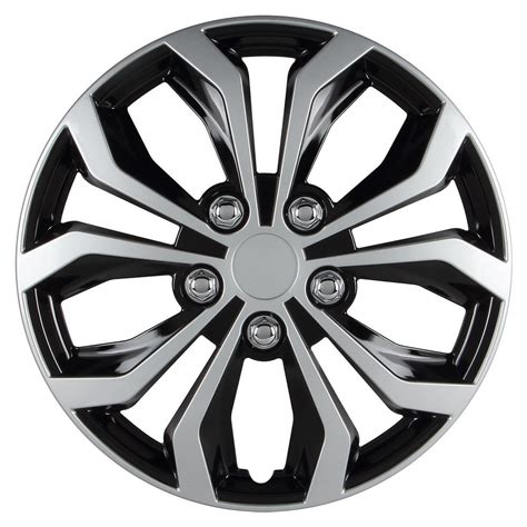 wheel hub cap black  silver universal spyder performance   hubcaps set walmartcom
