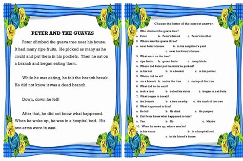 printable english reading materials