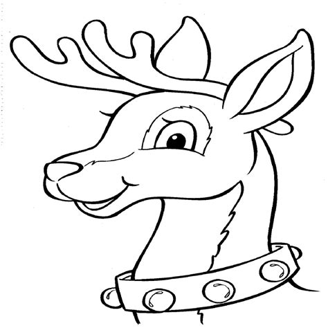 christmas reindeer head coloring pages