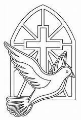 Easter Symbols Dove Pentecost Baptism sketch template