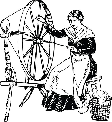 girl spinning wheel page coloring pages