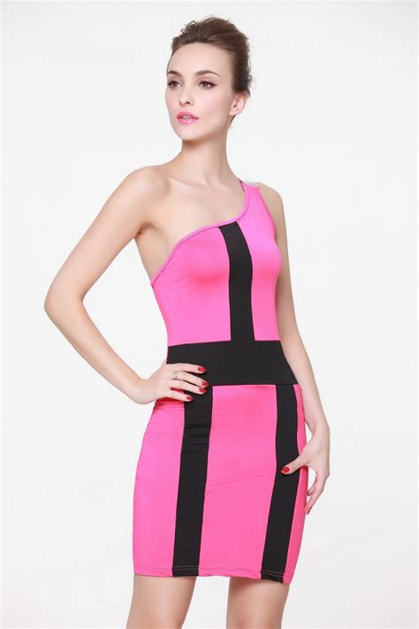 Summer New Design 2 Colors Spandex Fabrics Sexy Ladies One Shoulder