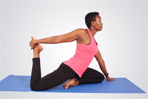 fitness woman  yoga stretching hip flexors