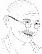 Gandhi Mahatma Sketch Independence Ji Mohandas Shall sketch template