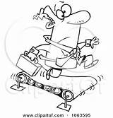 Clipart Running Treadmill Hard Businessman Outline Illustration Toonaday Royalty Work Vector Clip Working 2021 sketch template