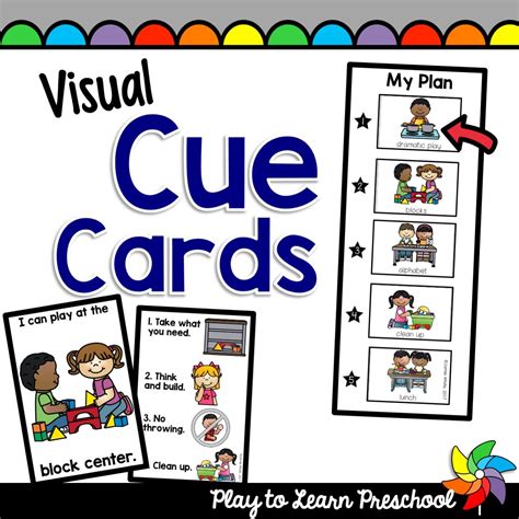 visual cue cards   early childhood classroom play  learn