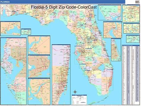Florida Zip Code Map With Wooden Rails From