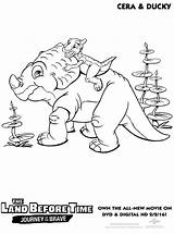 Coloring Pages Land Before Time Ducky Cera Disney Sweeps4bloggers Dinosaur sketch template