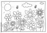 Ausmalbild Blumen Ausmalen Blumenwiese Blume Adobe Für Fliegenpilz übertragen Biene sketch template