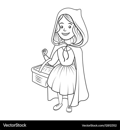 red riding hood coloring book royalty  vector
