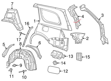 car body parts diagram fender quarter panel