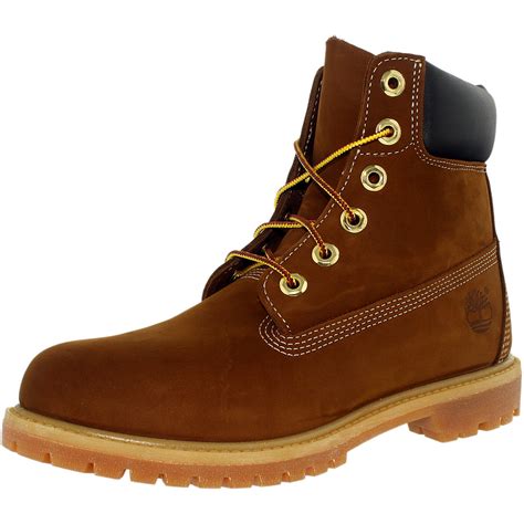 Timberland Womens 6 Inch Premium Boot Leather Rust Brown High Top Boot