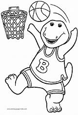 Coloring Pages Barney Printable Cartoon Color Kids Character Sheets Sheet Characters Book Print Basketball Kid Friends Cartoons sketch template